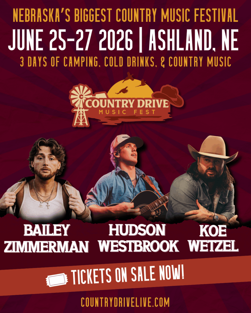 Country Drive Music Fest – June 25-27 2026 @ Ashland, NE